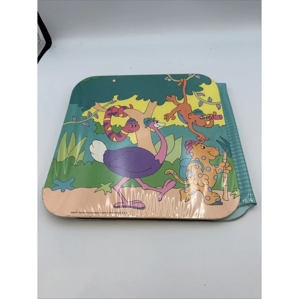 Safari Party Jr Organizer Binder Collectible Mead Corp School Used Vintage 1989‎